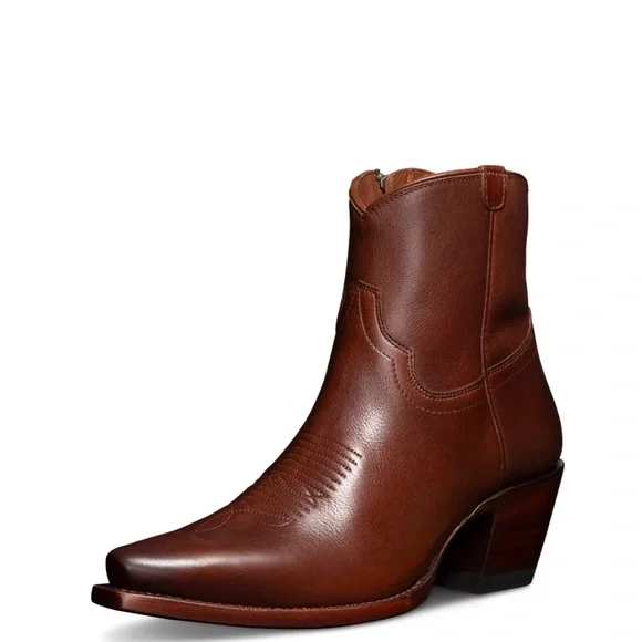 Tecovas Brown Leather Western Ankle Boots - Picture 2 of 10